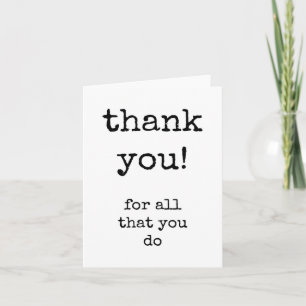 Appreciation, Thank You, Typography, Minimalist Card