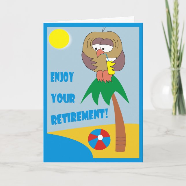 Appréciez votre retraite ! Hibou sur les cartes de (Devant)