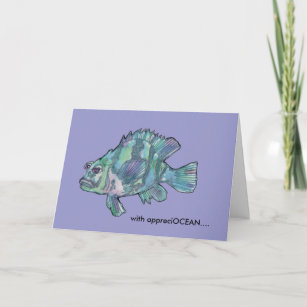 AppreciOCEAN cartoon fish grouper thank you card