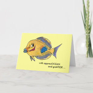 AppreciOCEAN tang cartoon fish thank you card