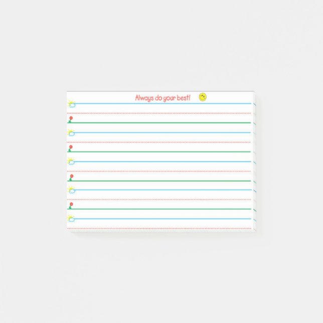 Apprendre à écrire une note Post-It (Devant)