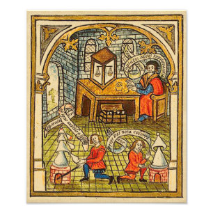 Apprentices in a Medieval Laboratory Photo Print