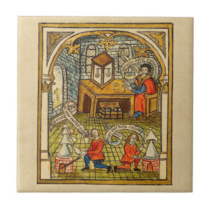 Apprentices in a Medieval Laboratory Tile
