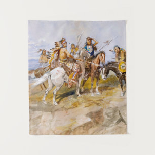 Approach of the White Men, 1897 by Russell Tapestry