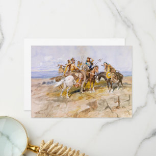 Approach of the White Men by C. M. Russell Thank You Card