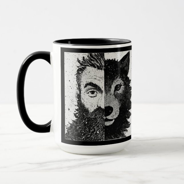 Approachable Wolf : Half Wolf Mug (Gauche)