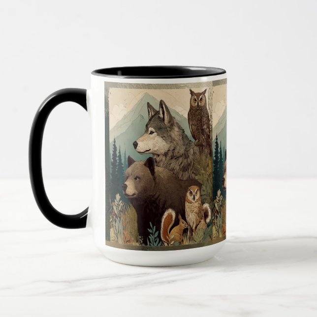 Approachable Wolf : Wilderness Mug (Left)