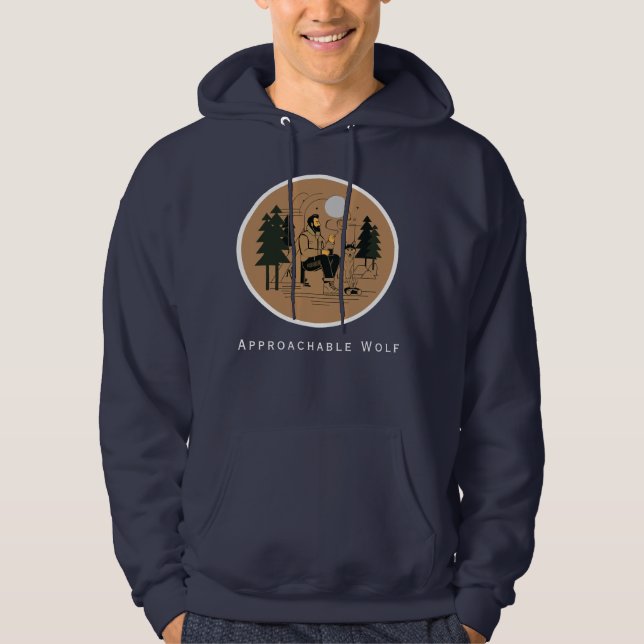  ApproachableWolf ( Blue ) Hoodie by JH Thornton (Front)