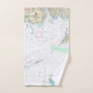 Approaches to New London Harbour Nautical Chart Bath Towel Set