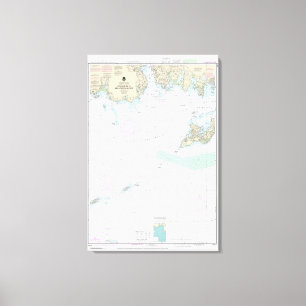 Approaches to New London Harbour Nautical Chart Canvas Print