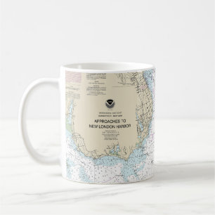 Approaches to New London Harbour Nautical Chart Coffee Mug