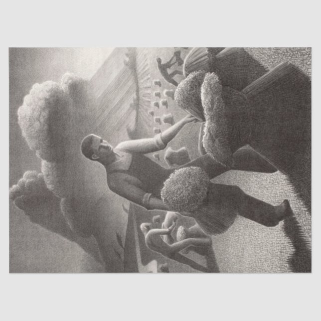 Approaching Storm by Grant Wood Tissue Paper (Front)