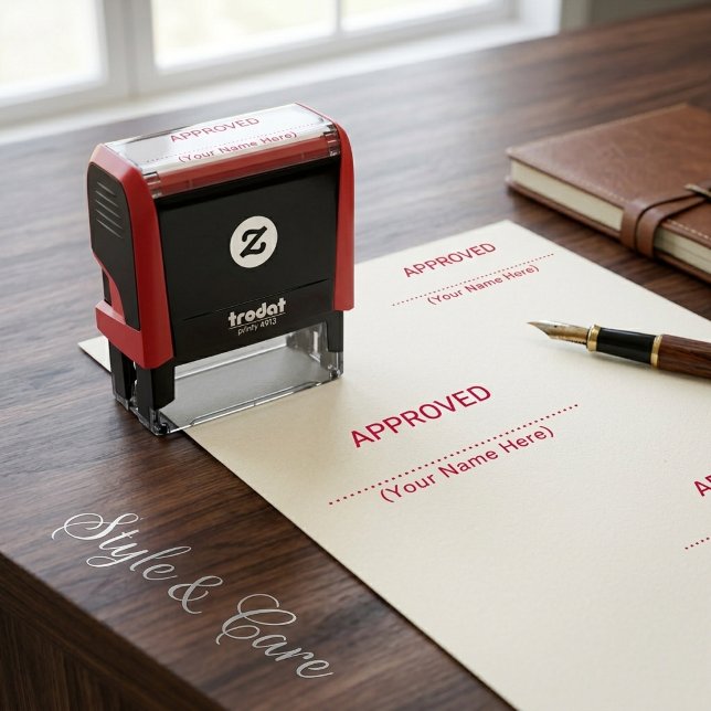 Approved By Name Self-inking Stamp (Approved By Name Custom Self Inking Stamp Pro Tool)