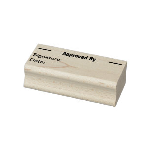 Approved By Signature and Date Text Template Rubber Stamp