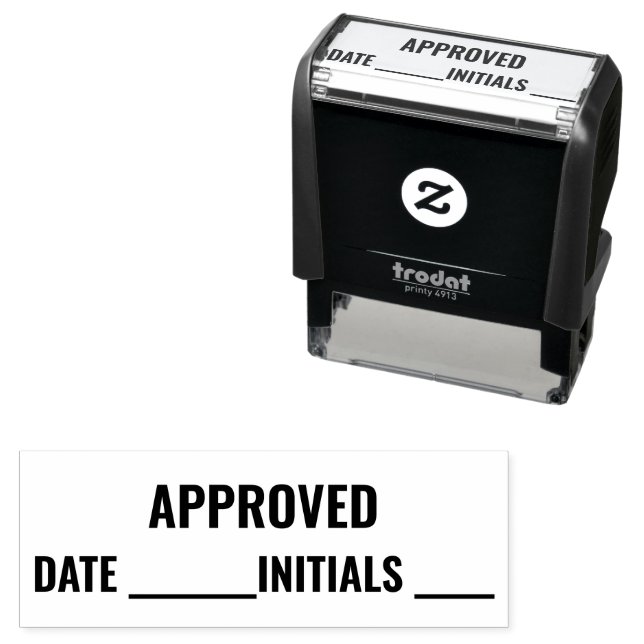 APPROVED | Date | Initials Self-inking Stamp (In Situ)