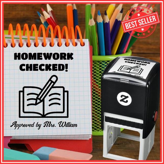 Approved HOMEWORK Teacher Grading Encouragement Self-inking Stamp (Creator Uploaded)