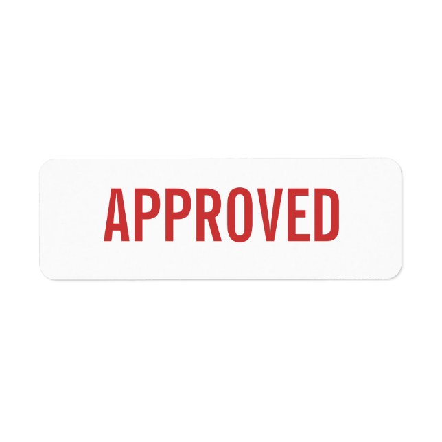 APPROVED label (Front)