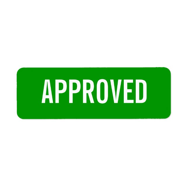 APPROVED label (Front)