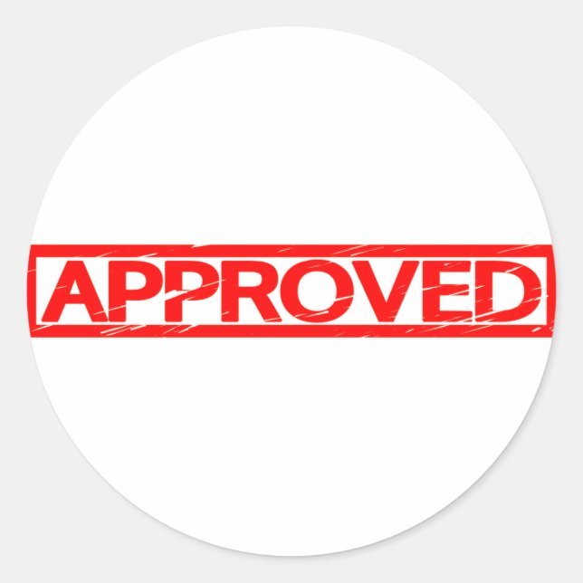 Approved Stamp Classic Round Sticker (Front)