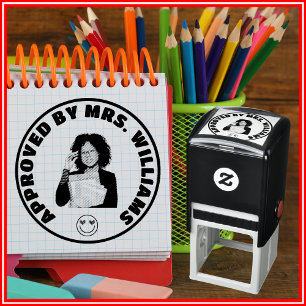 Approved Teacher Custom Face Photo Self-inking Stamp
