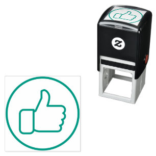 Approved Thumb Up funny cute round seal Self-inking Stamp