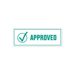 Approved with check mark sign self-inking stamp