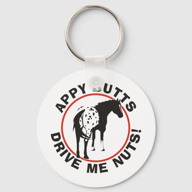 Appy Butts Drive Me Nuts Keychain (Front)