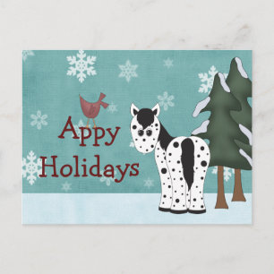 Appy Holidays Horse Noël Grey Carte postale