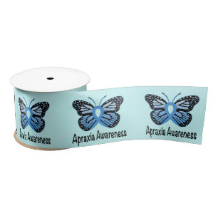 Apraxia Awareness Butterfly of Hope 3" Satin Ribbon
