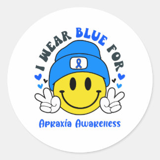 Apraxia Awareness Ribbon Support Gifts Classic Round Sticker