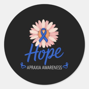 Apraxia Awareness Warrior Sunflower Support Speech Classic Round Sticker