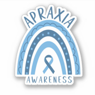 Apraxia Blue Rainbow Ribbon Awareness 