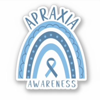 Apraxia Blue Rainbow Ribbon Awareness 