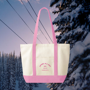 Après All Day Hot Pink Bachelorette Ski Crest Tote Bag