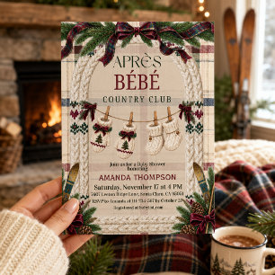 Après Bébé Country Preppy Ski Lodge Baby Shower Invitation