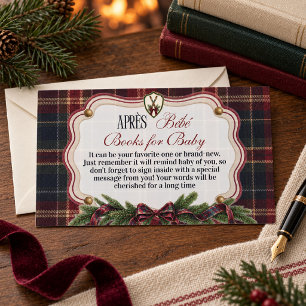 Après Bébé Preppy Ski Christmas Book Baby Shower Enclosure Card