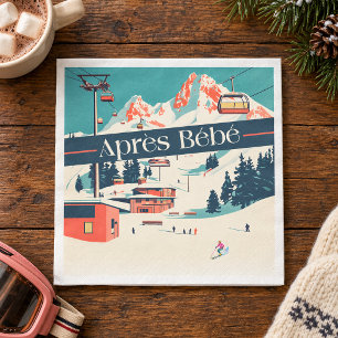Après Bébé Retro Ski Baby Shower Napkin