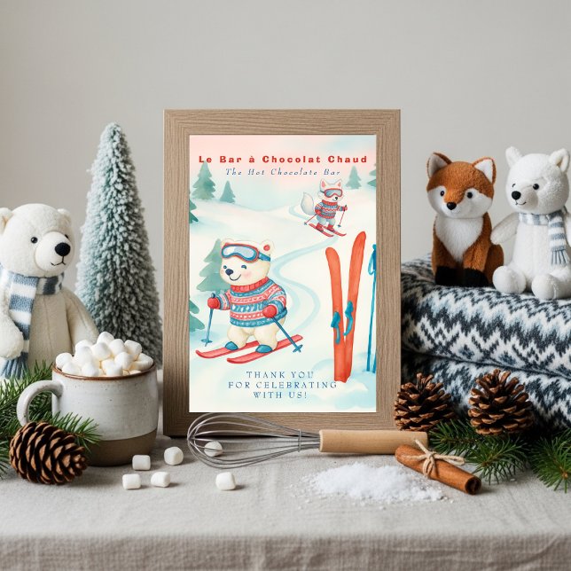 Après Bébé SKi Baby Boho Hot Chocolate Bar Sign  Invitation (Après Bébé SKi Baby Boho Hot Chocolate Bar Sign)