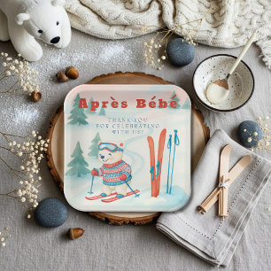 Après Bébé ski Polar Bear Paper Plate