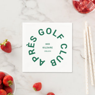 Après Golf Club Forest Green Golfers Social Crest Napkin