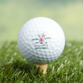 Aprés Golf Martini Coquette Bow Bachelorette Party Golf Balls