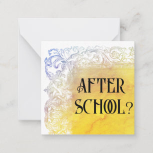 *~* APRÈS L'ÉCOLE ? Carte de note plat AP63 Friend