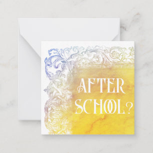 *~* APRÈS L'ÉCOLE ? Carte de note plat AP63 Relati