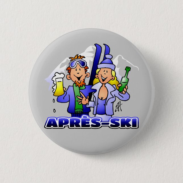 Après-ski 2 Inch Round Button (Front)
