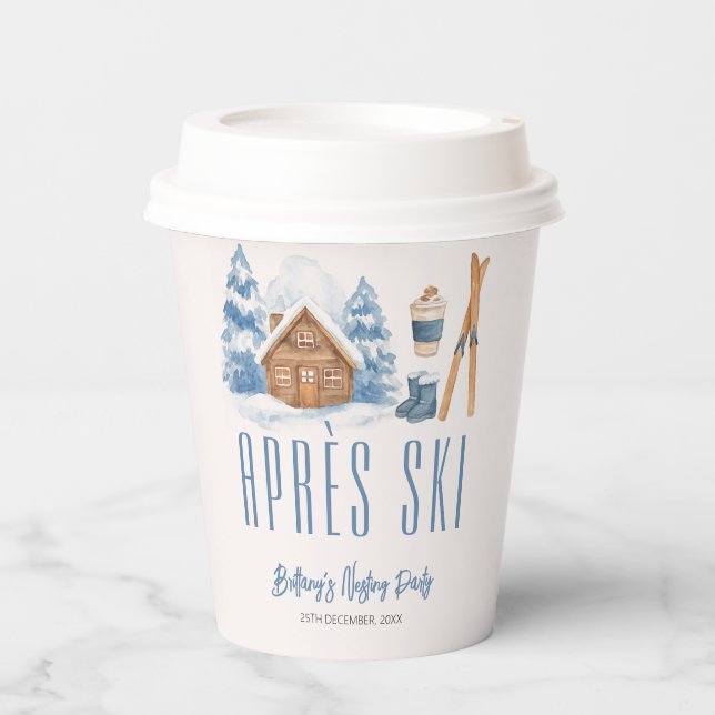 Apres Ski Baby Shower Winter Nesting Party Paper Cups (Front)