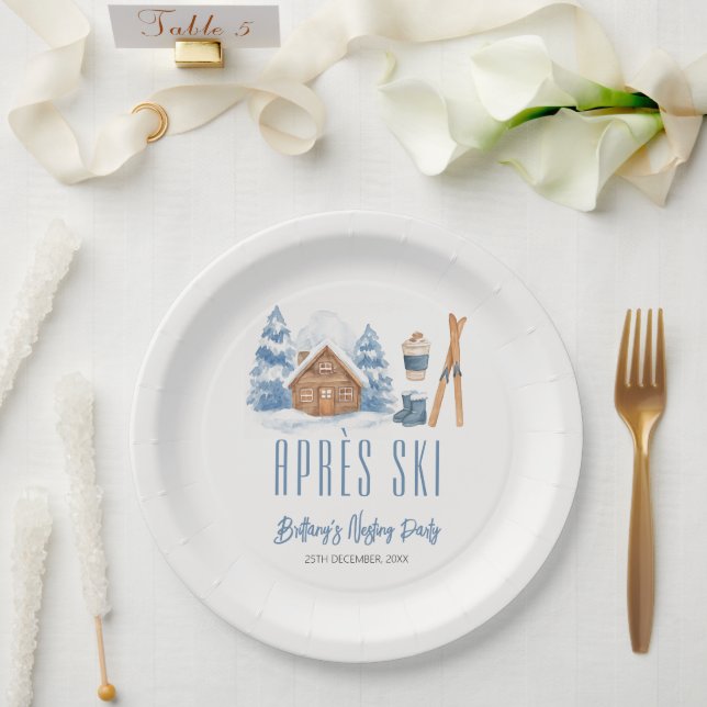 Apres Ski Baby Shower Winter Nesting Party Paper Plate (Wedding)