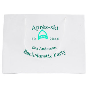Après-ski bachelorette party turquoise hat name da large gift bag