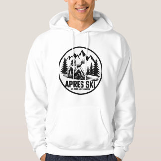 Après Ski Beer & Skier Winter Mountain Sticker Hoodie