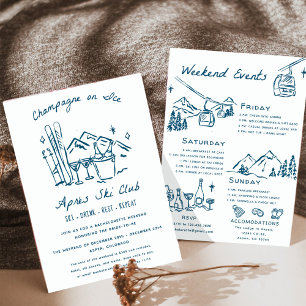 Après Ski Champagne on Ice Winter Bach Party Invitation