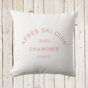 Après Ski Club Icy Pink Ski Resort Crest Outdoor Pillow